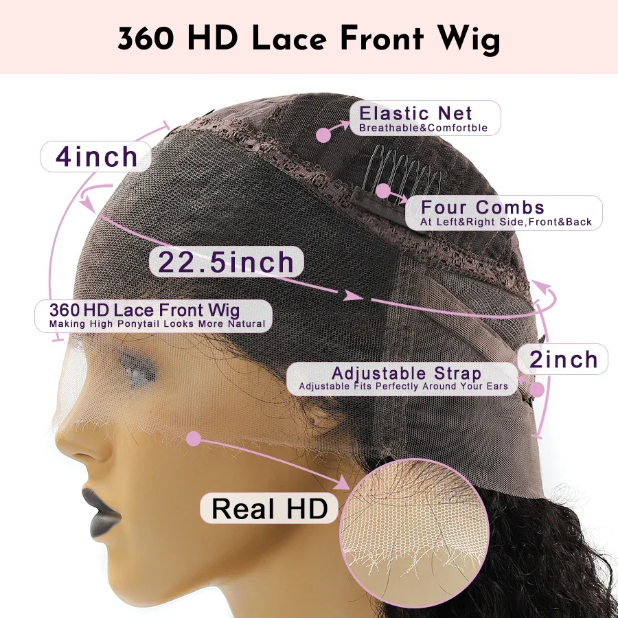 360 HD Lace Curly Wig – Full Lace, Water Wave, 250% Density Mareeyama Moments.