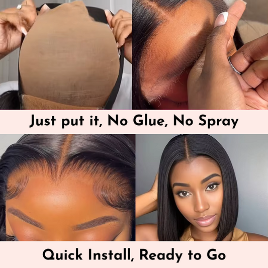 HD Lace Glueless Bob Wig – Straight Short Bob 5x5 Mareeyama Moments.