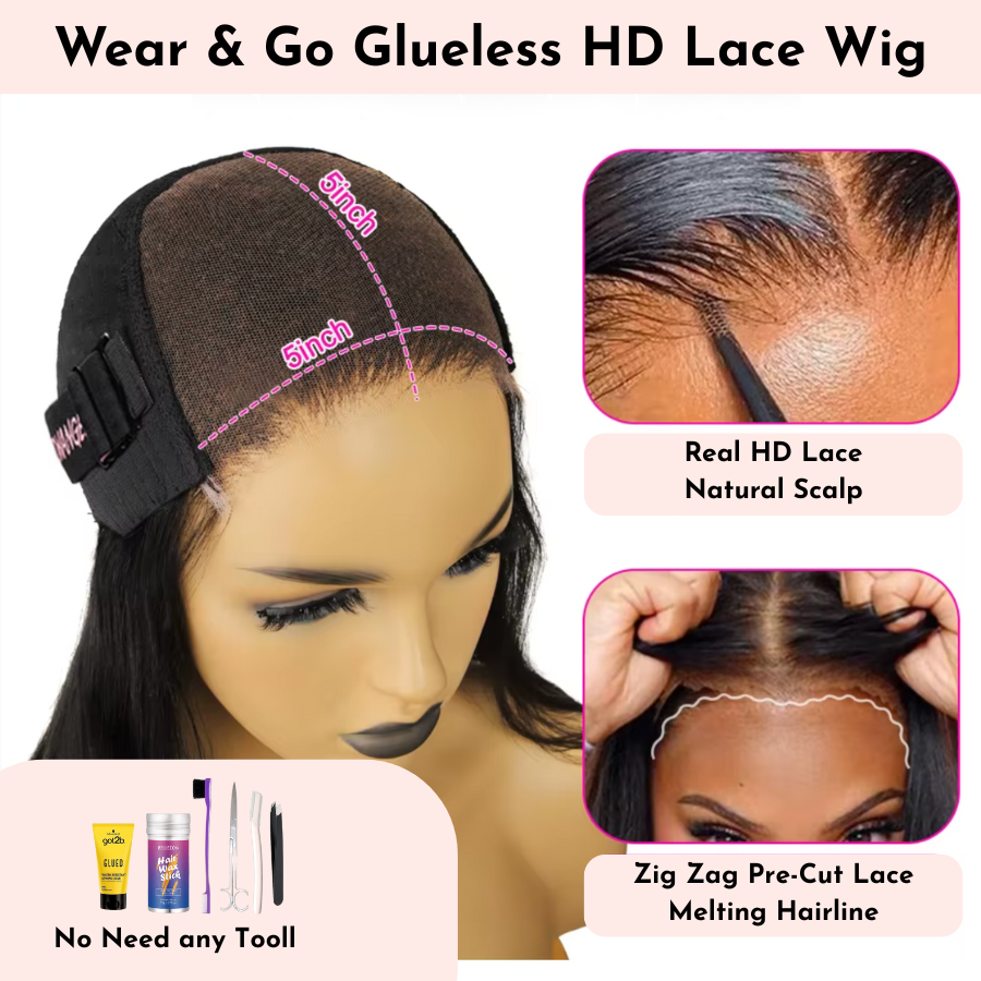 HD Lace Glueless Bob Wig – Straight Short Bob 5x5 Mareeyama Moments.
