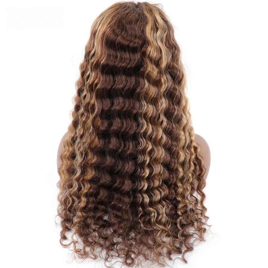 Ombre Highlight Mongolian Deep Wave 6x4 HD Lace Glueless Wig Mareeyama Moments.