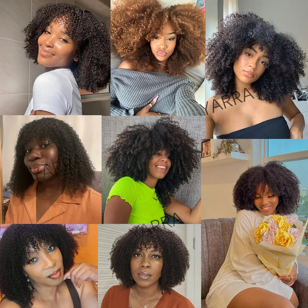 Afro Kinky Curly Human Hair Wigs Mareeyama Moments.