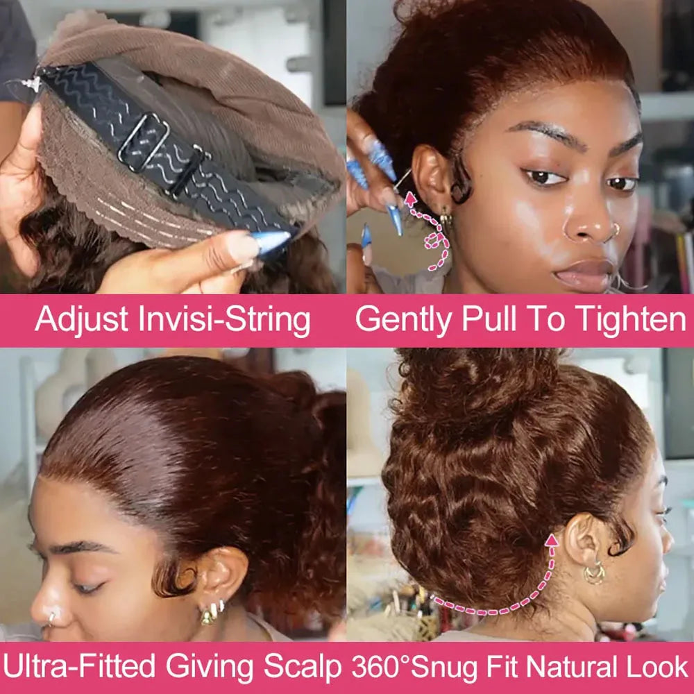 360 Full HD Lace Wig Curly Glueless Deep Wave Frontal Wig Mareeyama Moments.