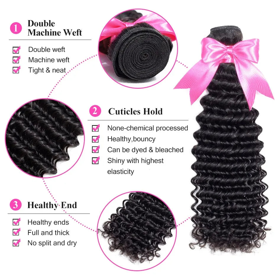 Mongolian Deep Curly Hair Extensions Human Hair Bundles Mareeyama Moments.