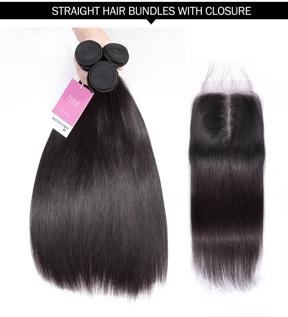Human Hair Bundles With Closure Remy 3 Bundles With Closure Mareeyama Moments.
