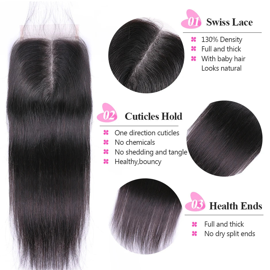 Human Hair Bundles With Closure Remy 3 Bundles With Closure Mareeyama Moments.