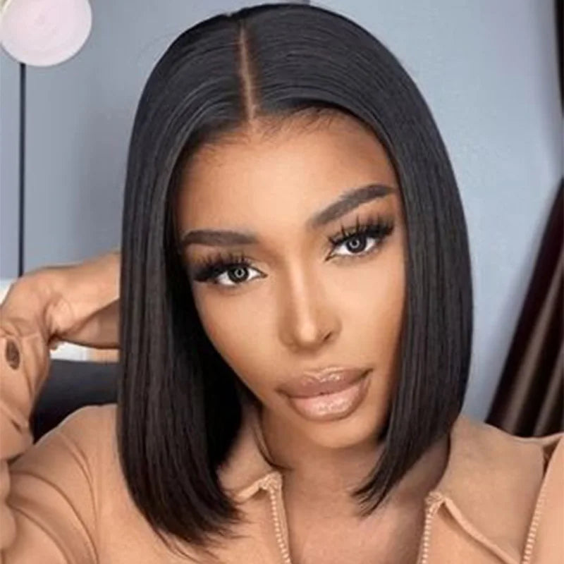 Short BOB Wig Lace Frontal Cuticle Aligned Pre Plucked Brazilian Human Hair Mareeyama Moments.