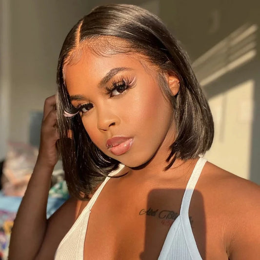 Short Bob Wig 13x6 HD Lace Frontal Human Hair Glueless Mareeyama Moments.