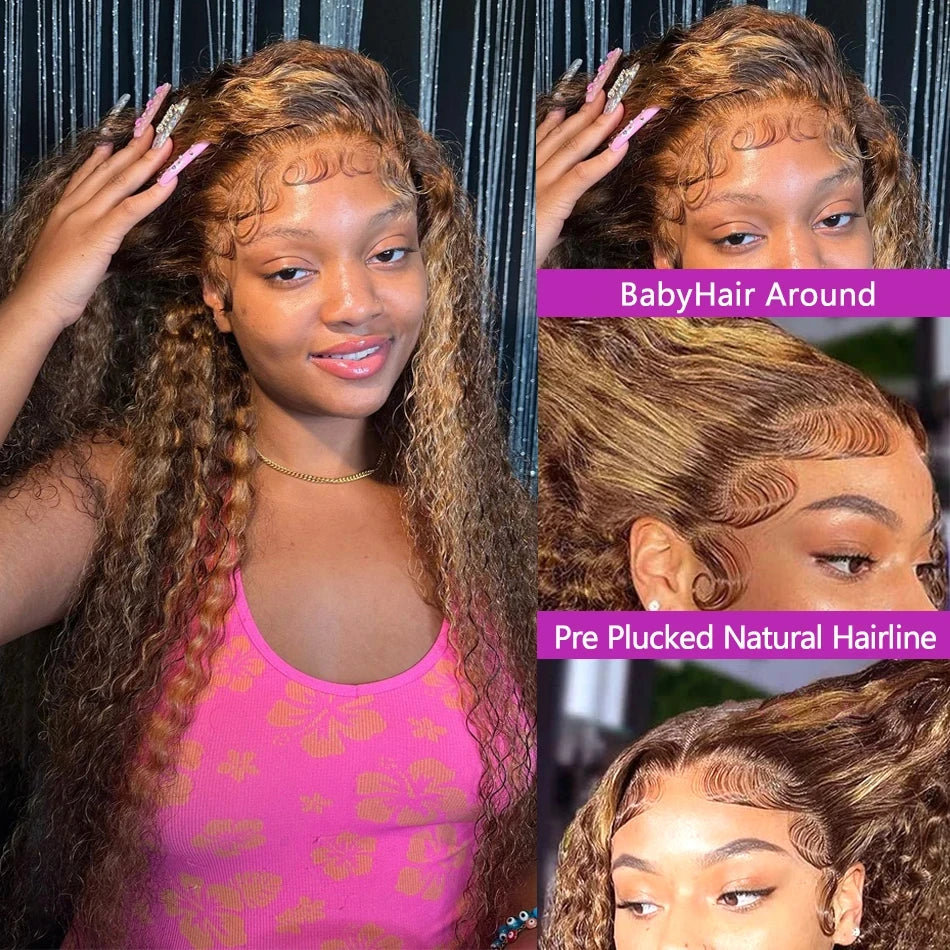 13x6 Hd Lace Highlight Wig Human Hair Wigs For Women Curly Colored Honey Blonde Brazilian Water Wave 13x4 Deep Wave Frontal Wig Mareeyama Moments.