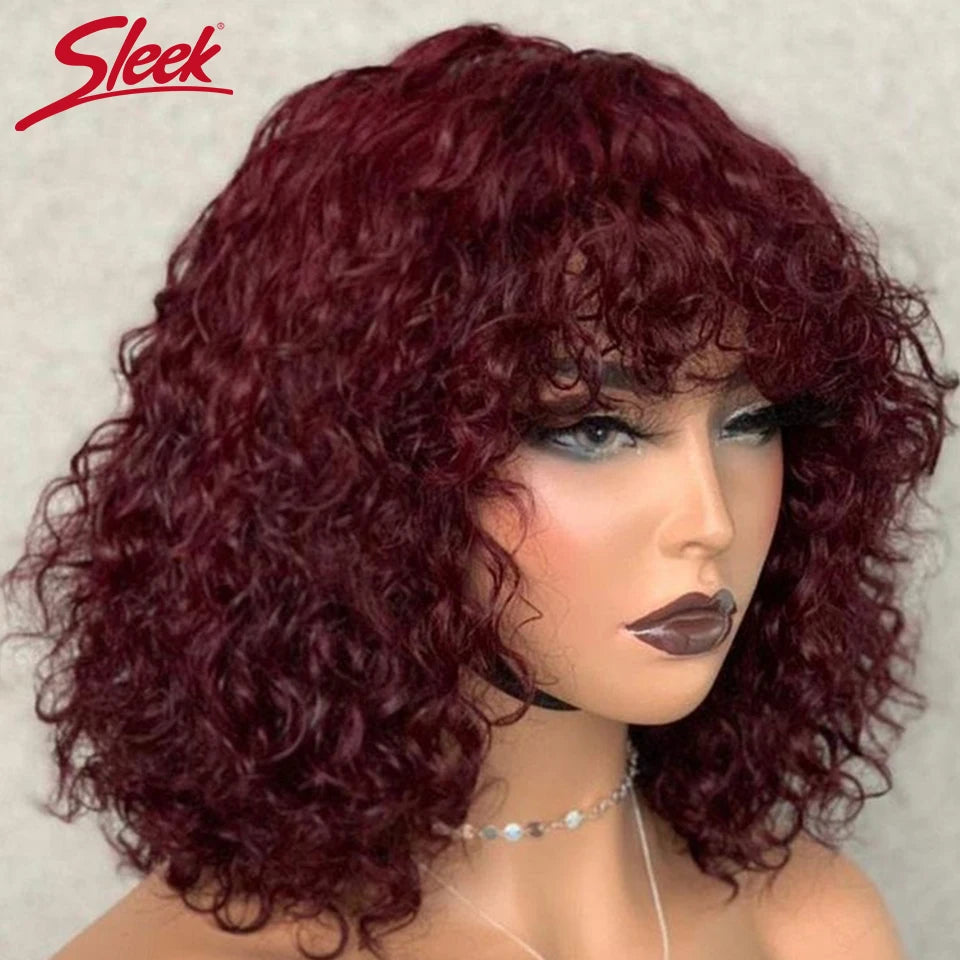 Curly Short Bob Human Hair Wigs Glueless Wig Highlight Honey Water Wave Blonde - MareeYama
