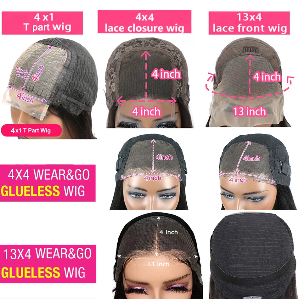 Short Bob Wigs Kinky Straight 13x4 Transparent Lace Frontal Wig - MareeYama