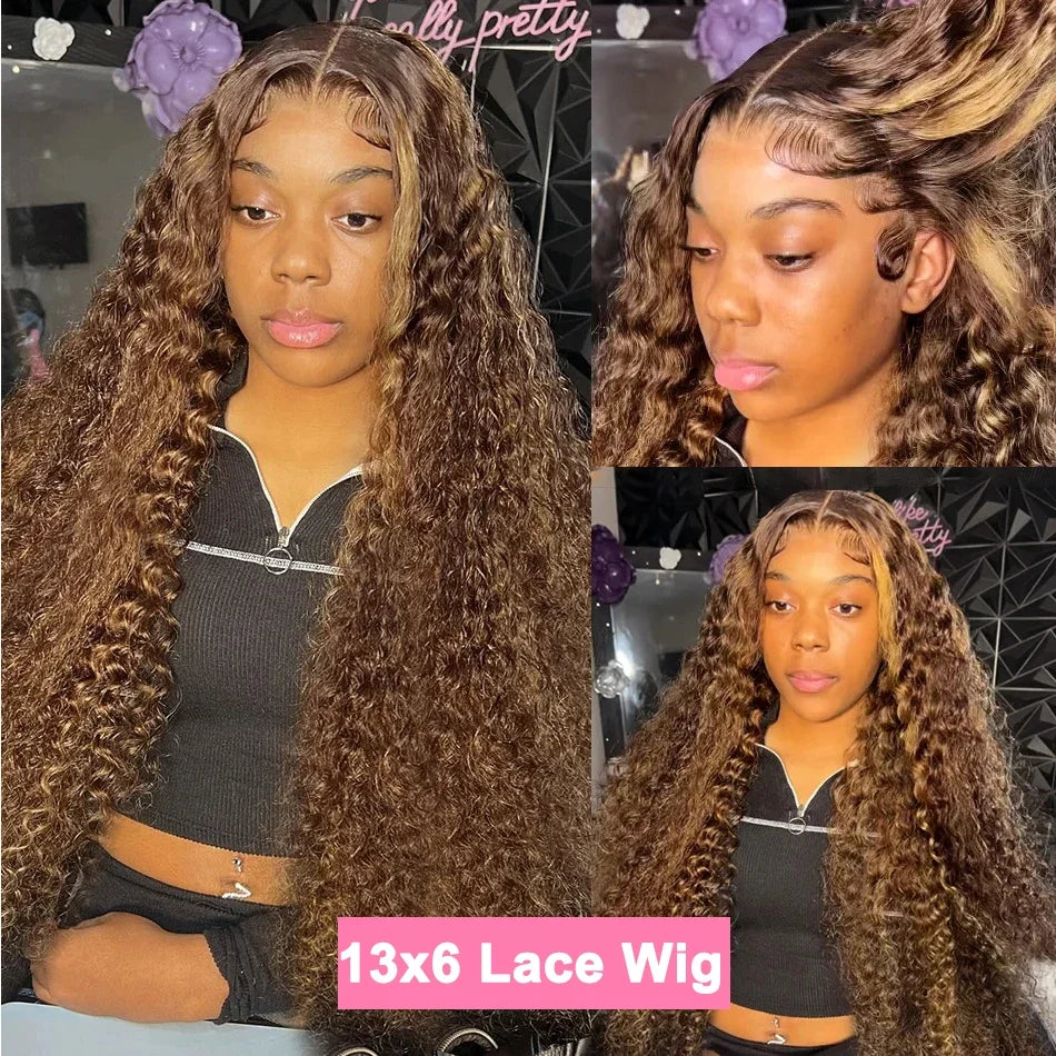 Hair Deep Wave 13x6 Highlight Lace Frontal Wig Human Hair 13x4 Ombre Lace Mareeyama Moments.