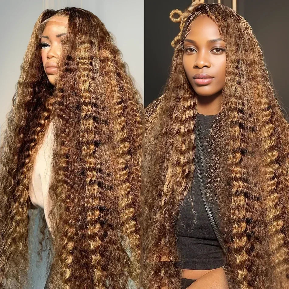 Hair Deep Wave 13x6 Highlight Lace Frontal Wig Human Hair 13x4 Ombre Lace Mareeyama Moments.
