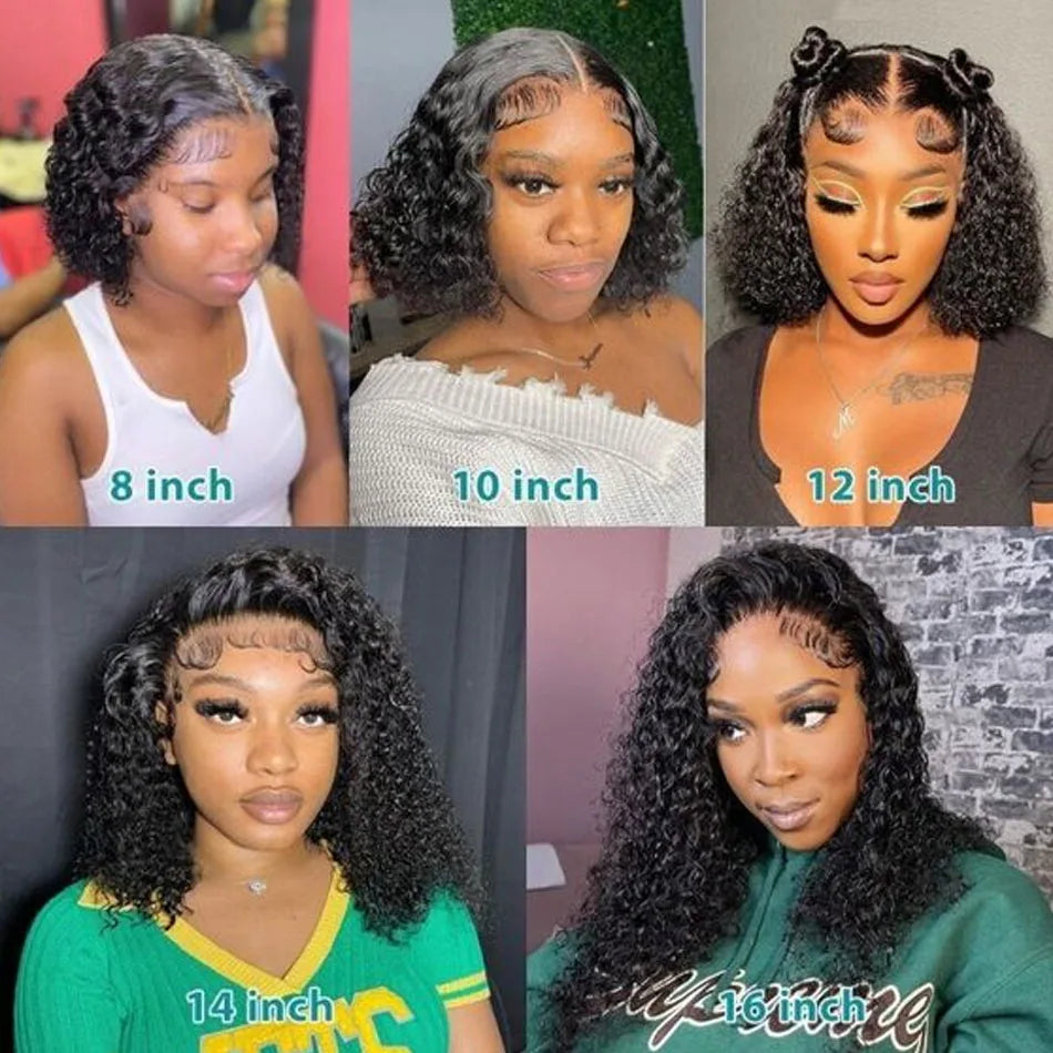 Kinky Curly Bob Wig Lace Frontal Hair Wigs 100% Brazilian Glueless Mareeyama Moments.