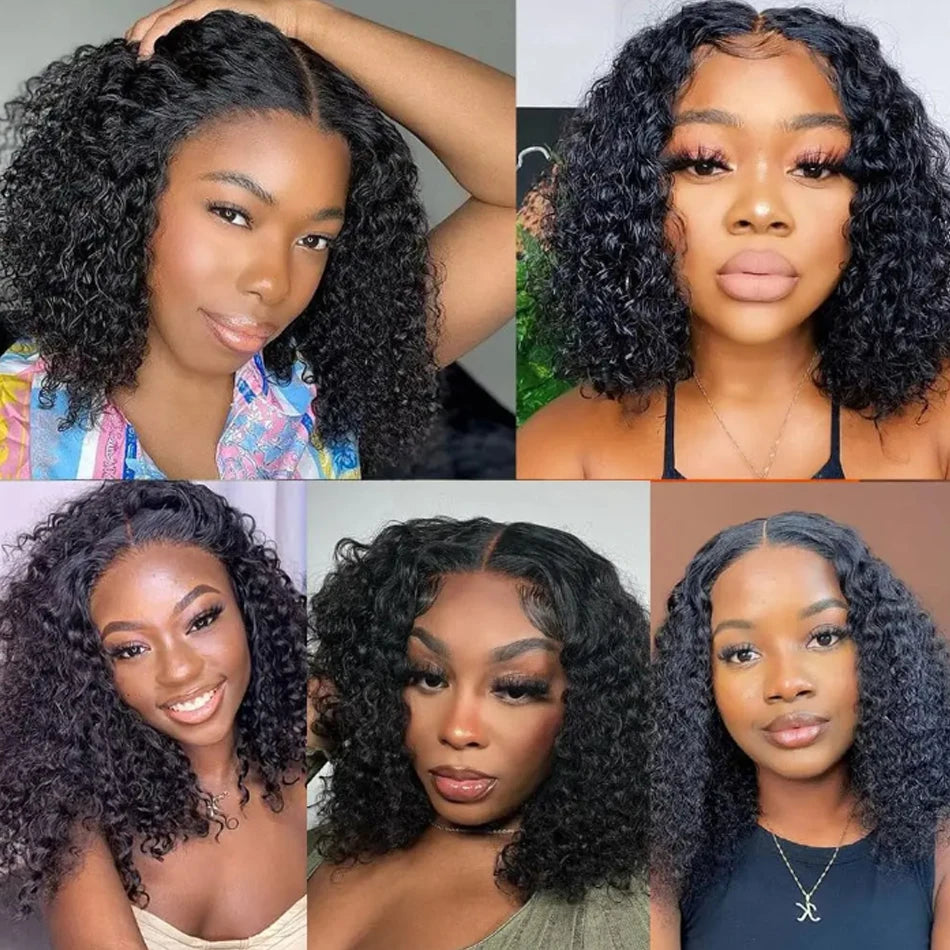 Kinky Curly Bob Wig Lace Frontal Hair Wigs 100% Brazilian Glueless Mareeyama Moments.