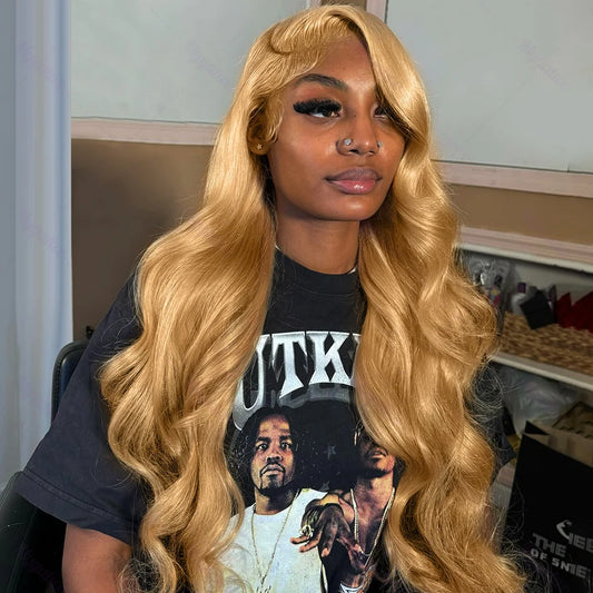 Honey Blonde Body Wave 13x4 Lace Front Human Hair Wig 13x6 HD Mareeyama Moments.