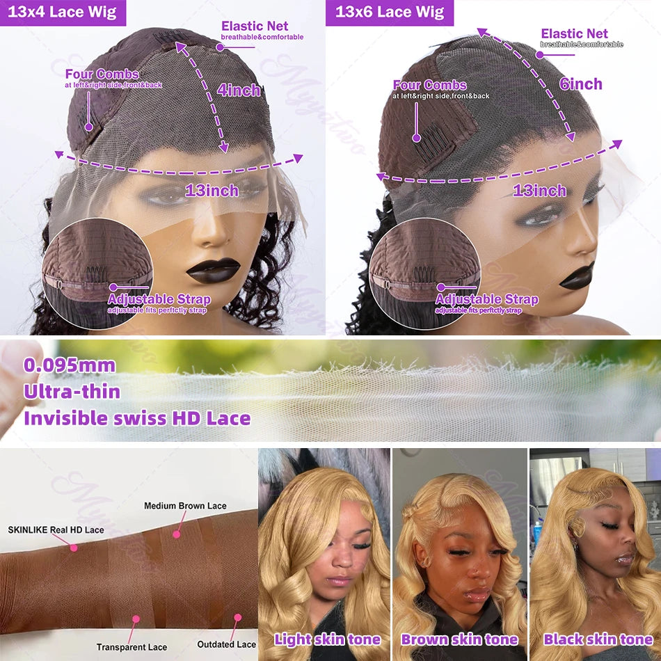 Honey Blonde Body Wave 13x4 Lace Front Human Hair Wig 13x6 HD Mareeyama Moments.