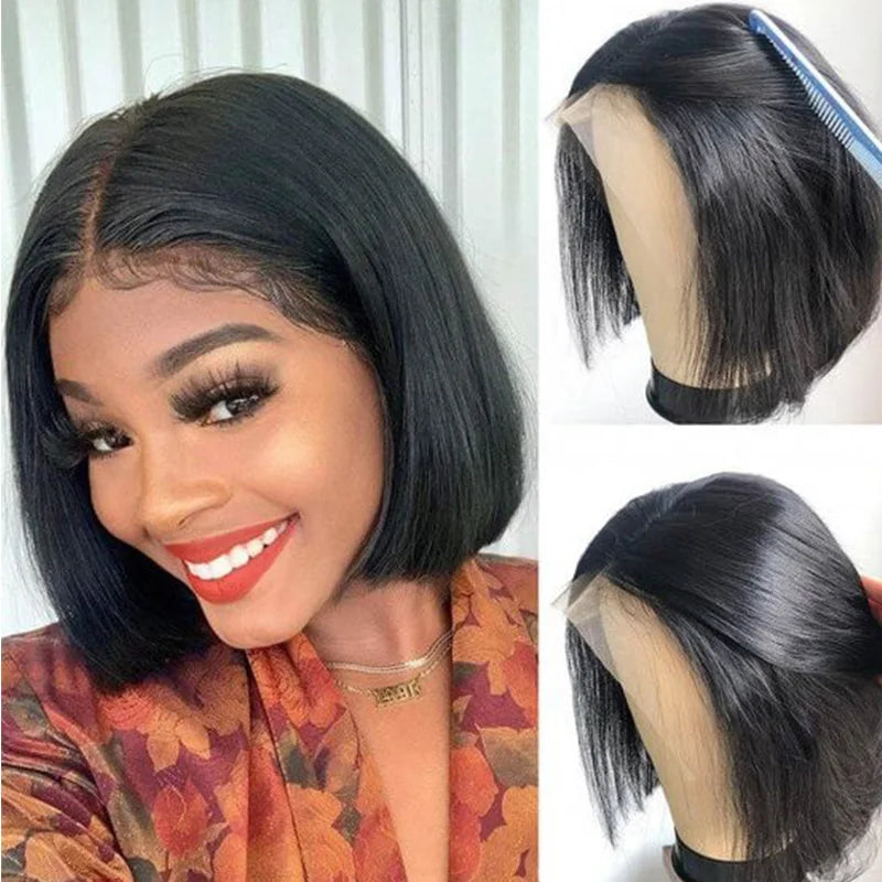 Short BOB Wig Lace Frontal Cuticle Aligned Pre Plucked Brazilian Human Hair Mareeyama Moments.