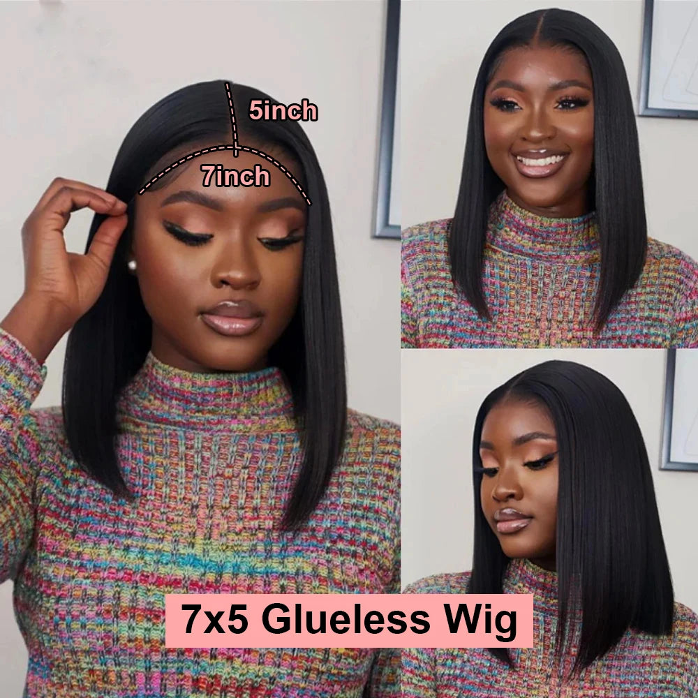 Short Bob Wig 13x6 HD Lace Frontal Human Hair Glueless Mareeyama Moments.