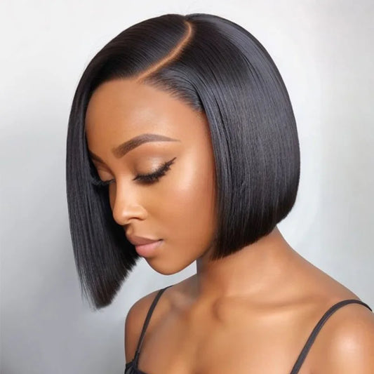 Short BOB Wig Lace Frontal Cuticle Aligned Pre Plucked Brazilian Human Hair Mareeyama Moments.