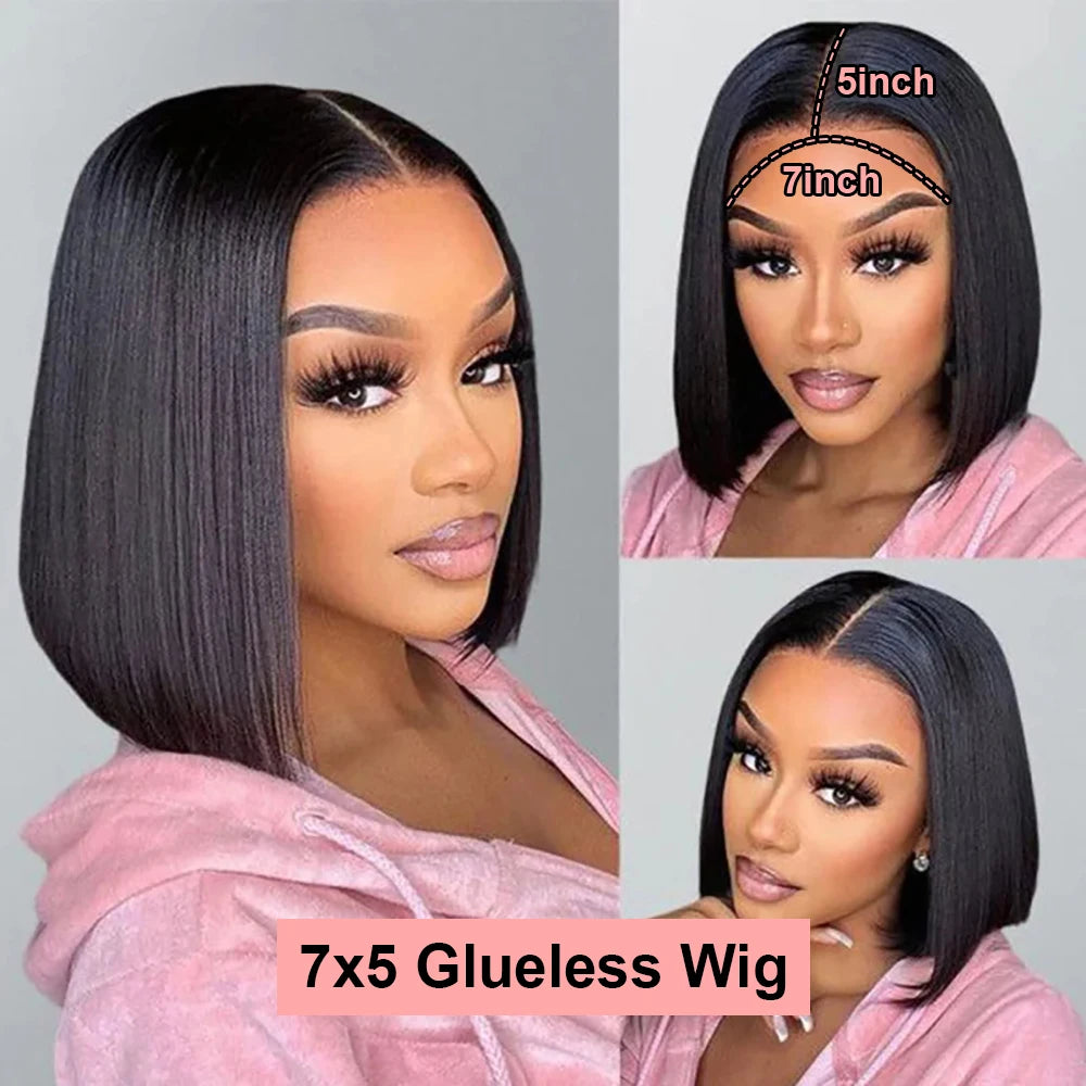 Short Bob Wig 13x6 HD Lace Frontal Human Hair Glueless Mareeyama Moments.