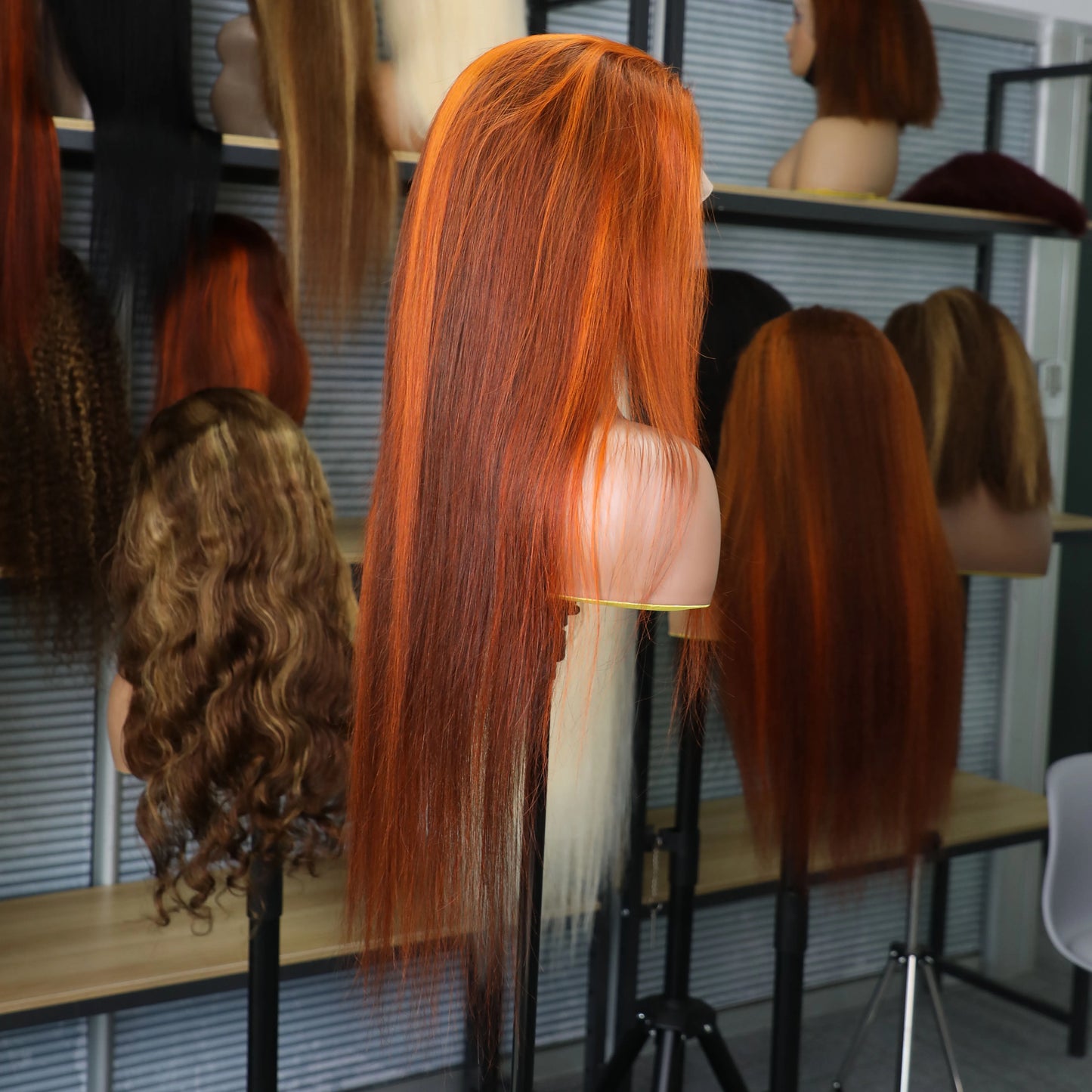 4/350 Highlight Straight Lace Front Wigs Ginger Orange Brown Piano Color Remy 13x4 13x6 Transparent Lace Frontal Human Hair Wig Mareeyama Moments.