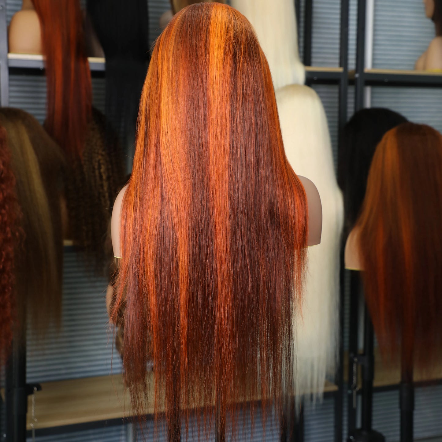 4/350 Highlight Straight Lace Front Wigs Ginger Orange Brown Piano Color Remy 13x4 13x6 Transparent Lace Frontal Human Hair Wig Mareeyama Moments.