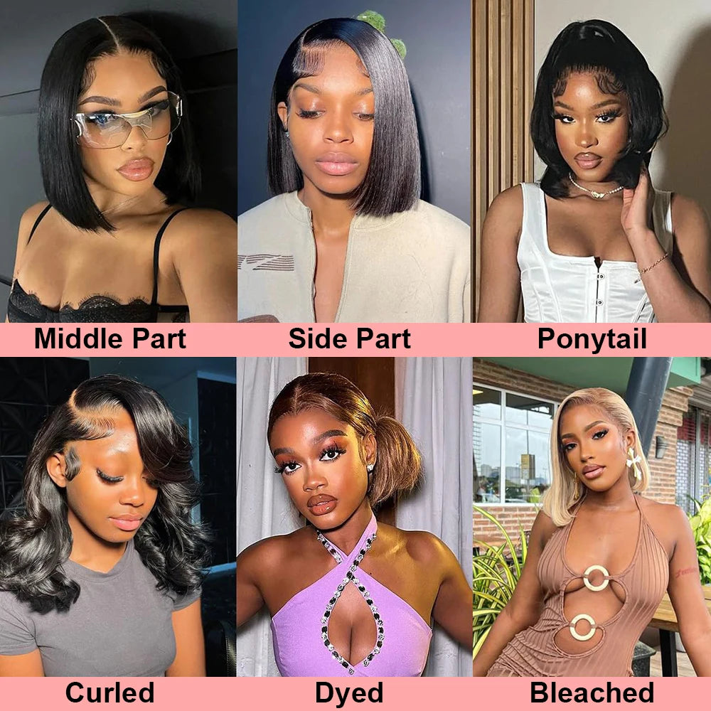 Short Bob Wig 13x6 HD Lace Frontal Human Hair Glueless Mareeyama Moments.