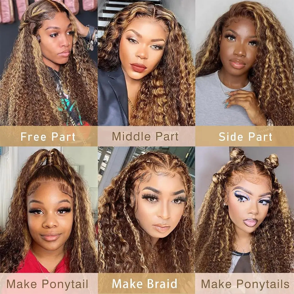 Hair Deep Wave 13x6 Highlight Lace Frontal Wig Human Hair 13x4 Ombre Lace Mareeyama Moments.