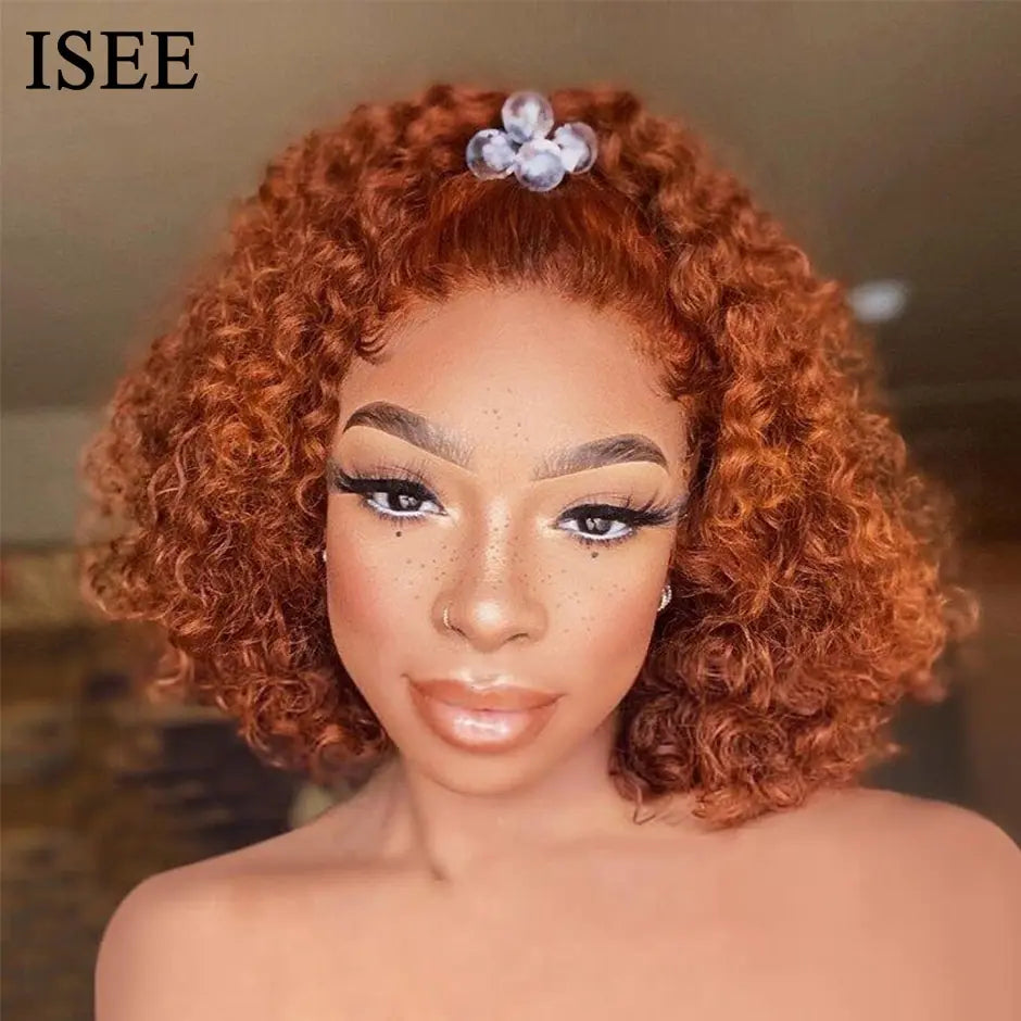 Ginger Curly Bob Wigs Lace Front Wig Curly Ginger Mareeyama Moments.