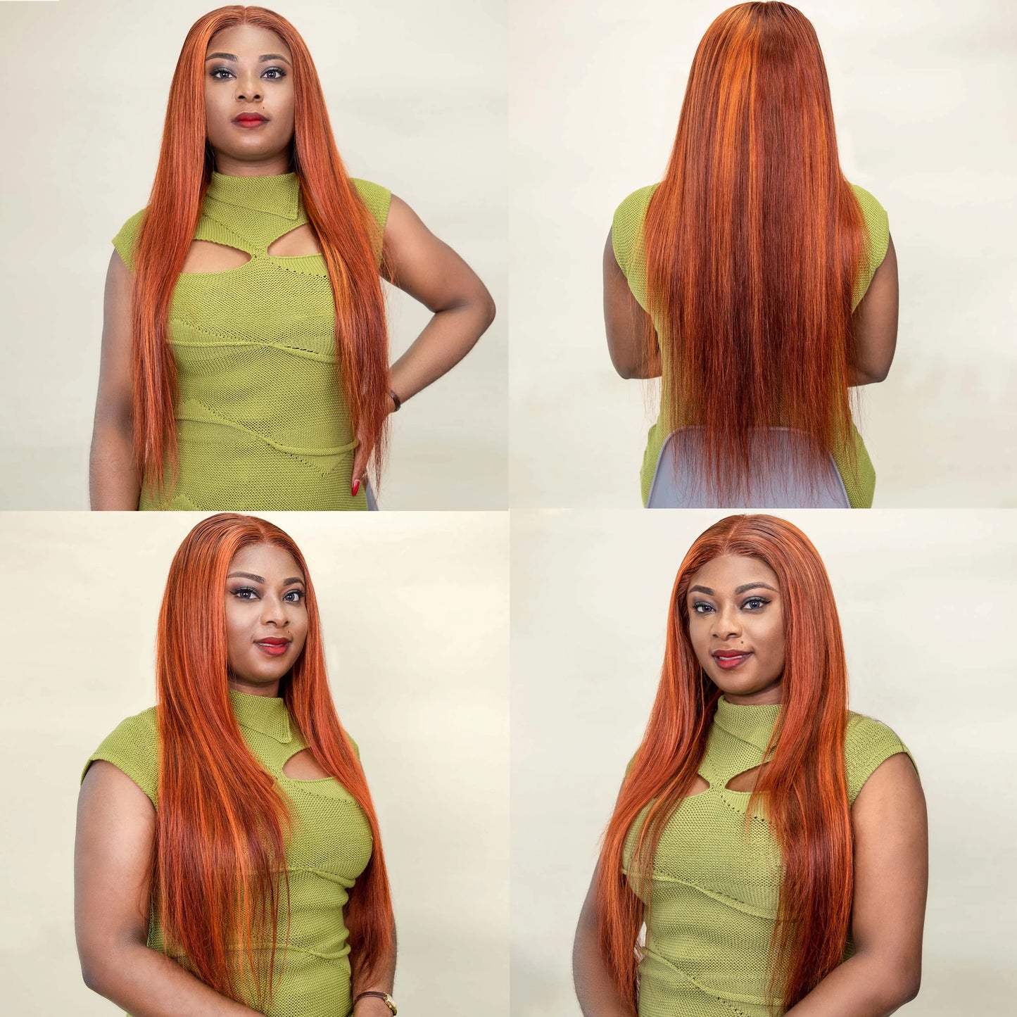 4/350 Highlight Straight Lace Front Wigs Ginger Orange Brown Piano Color Remy 13x4 13x6 Transparent Lace Frontal Human Hair Wig Mareeyama Moments.