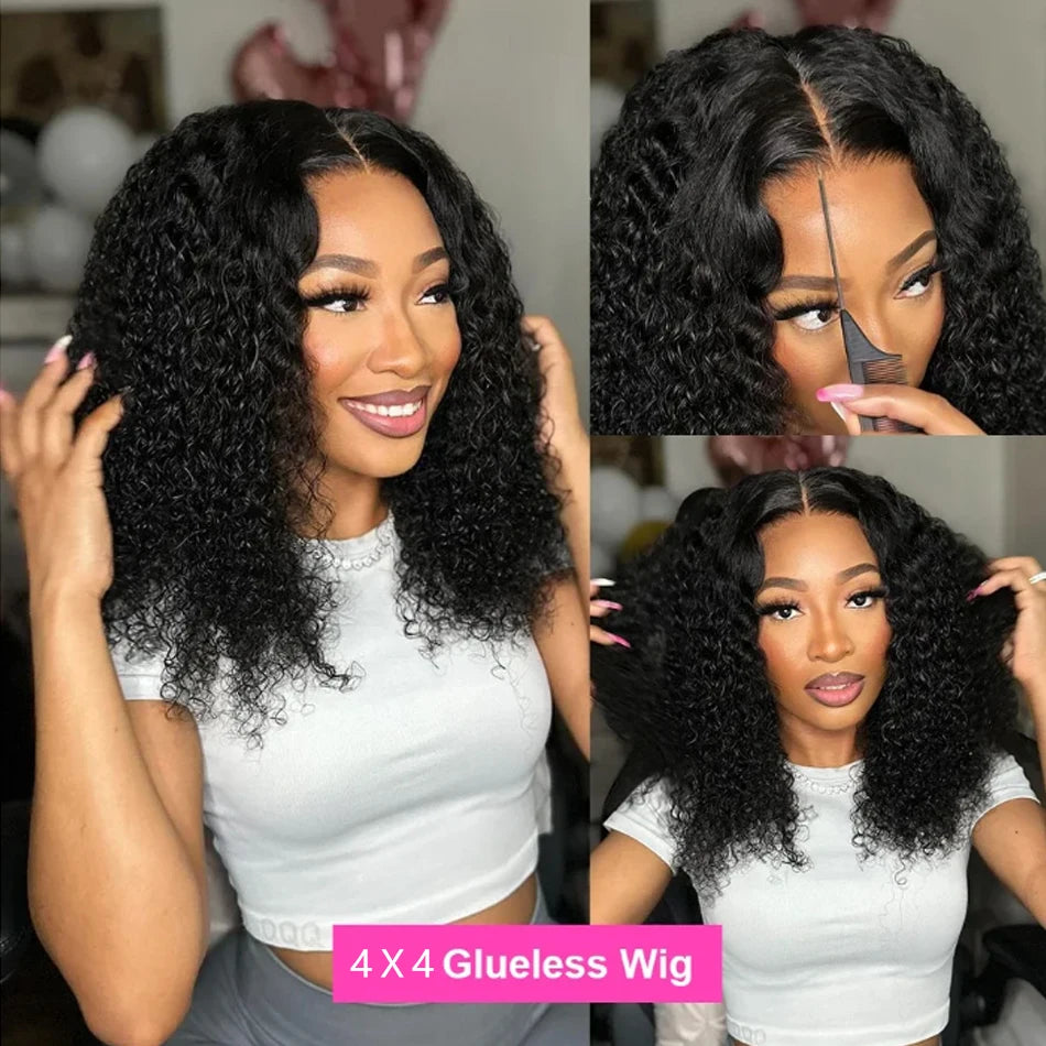 Kinky Curly Bob Wig Lace Frontal Hair Wigs 100% Brazilian Glueless Mareeyama Moments.