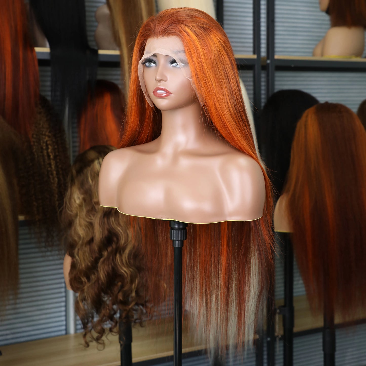 4/350 Highlight Straight Lace Front Wigs Ginger Orange Brown Piano Color Remy 13x4 13x6 Transparent Lace Frontal Human Hair Wig Mareeyama Moments.