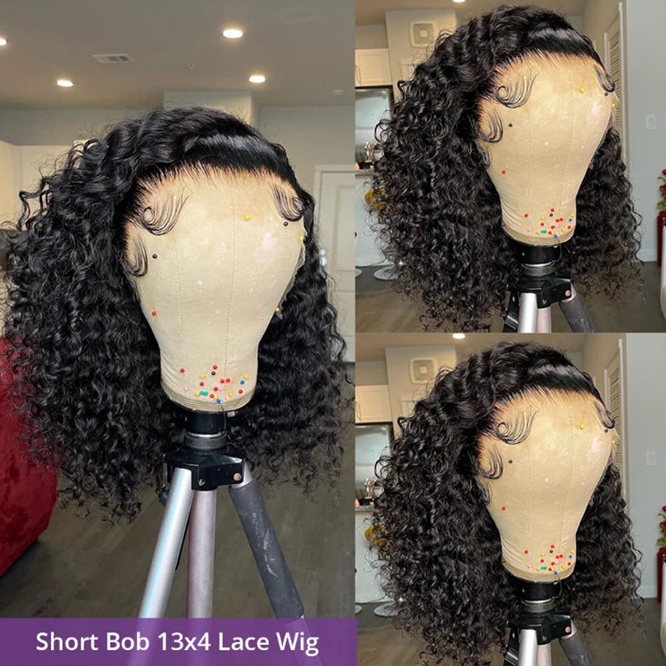 Kinky Curly Bob Wig Lace Frontal Hair Wigs 100% Brazilian Glueless Mareeyama Moments.
