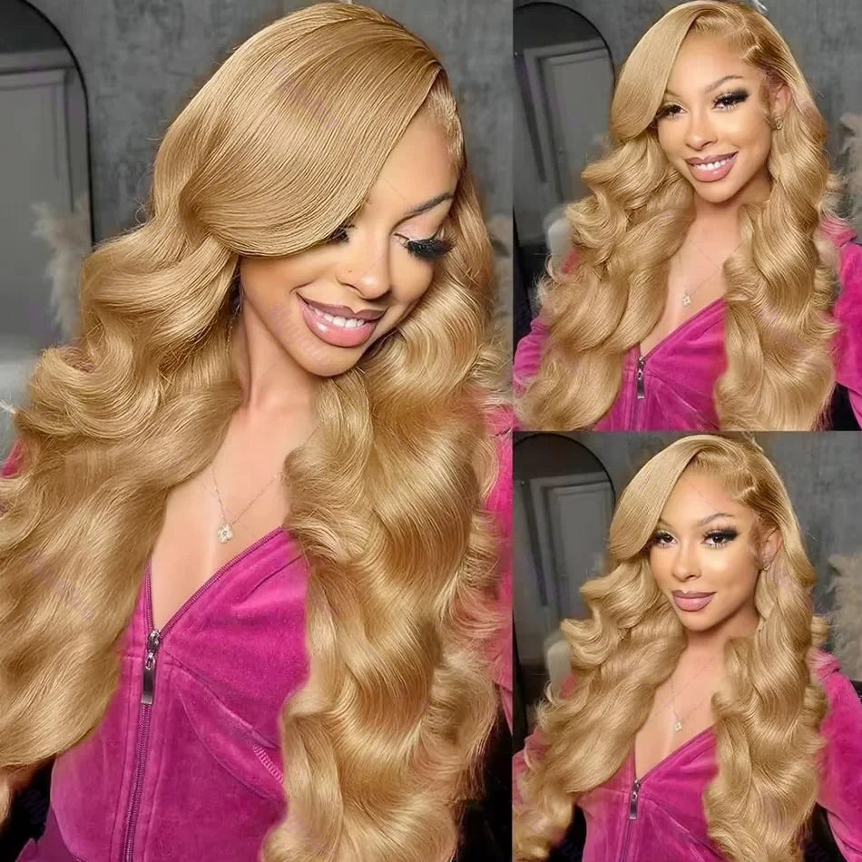 Honey Blonde Body Wave 13x4 Lace Front Human Hair Wig 13x6 HD Mareeyama Moments.