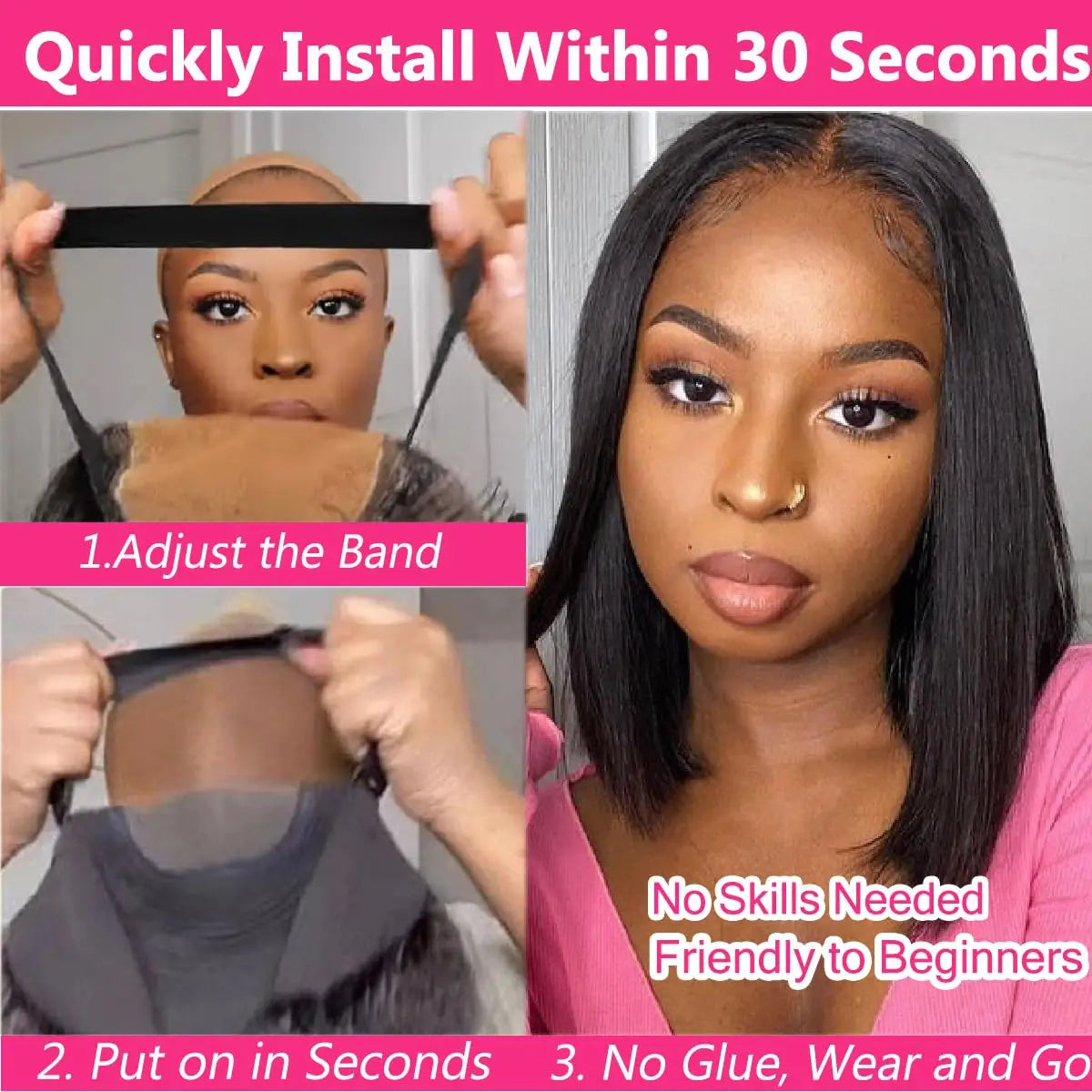 Wear And Go Glueless Bob Straight Pre Cut Lace Front Mareeyama Moments.