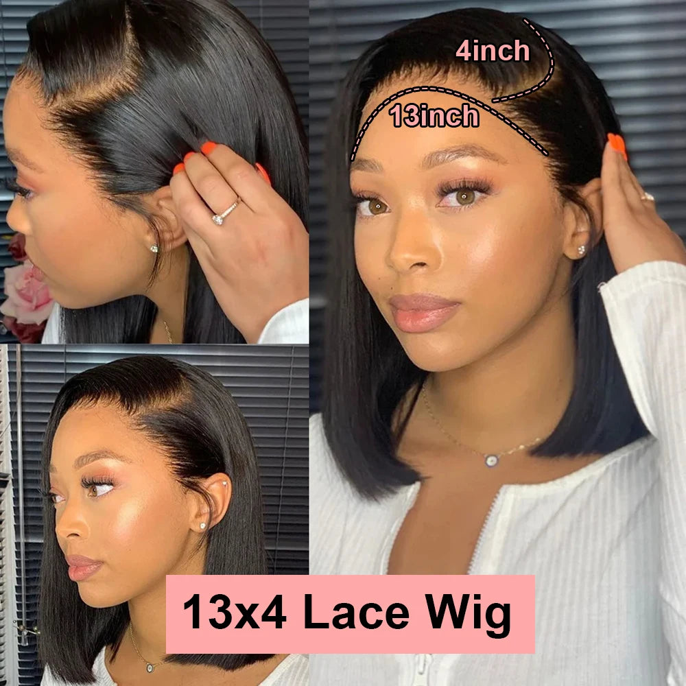 Short Bob Wig 13x6 HD Lace Frontal Human Hair Glueless Mareeyama Moments.