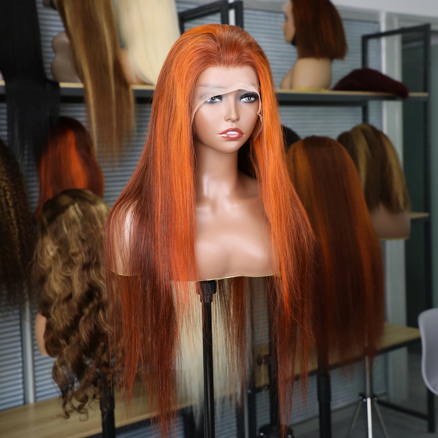 4/350 Highlight Straight Lace Front Wigs Ginger Orange Brown Piano Color Remy 13x4 13x6 Transparent Lace Frontal Human Hair Wig Mareeyama Moments.