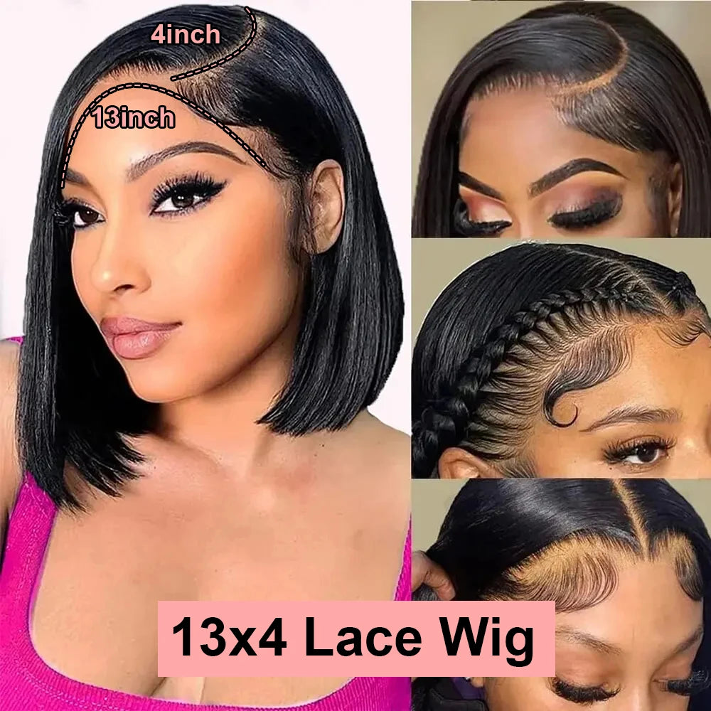 Short Bob Wig 13x6 HD Lace Frontal Human Hair Glueless Mareeyama Moments.