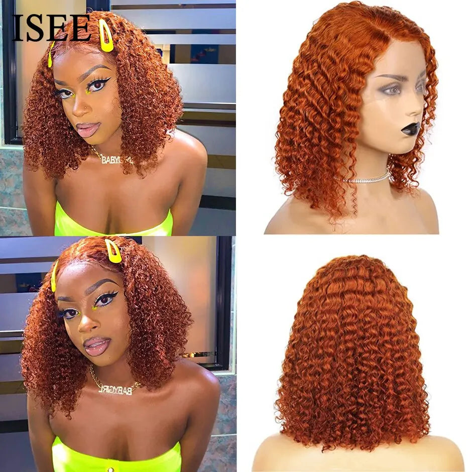 Ginger Curly Bob Wigs Lace Front Wig Curly Ginger Mareeyama Moments.