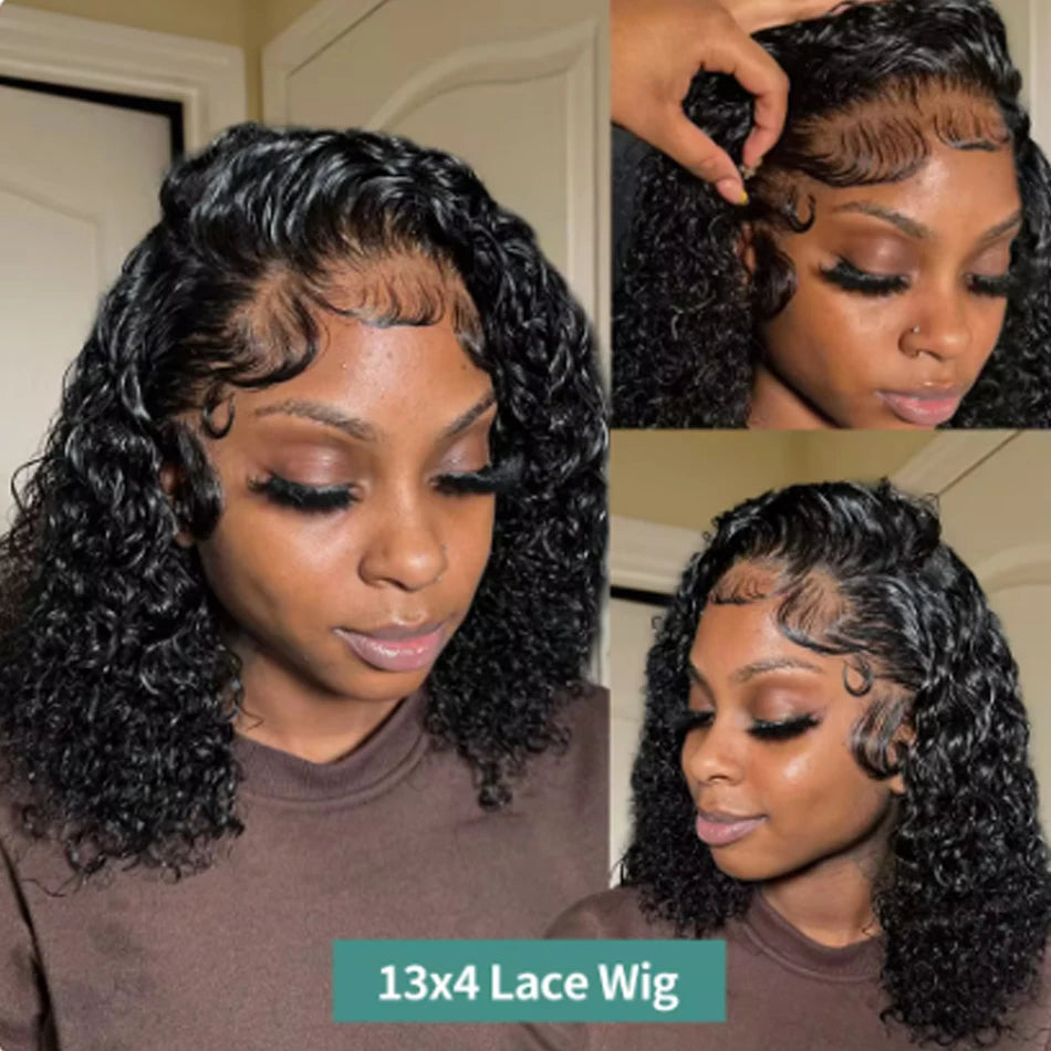 Kinky Curly Bob Wig Lace Frontal Hair Wigs 100% Brazilian Glueless Mareeyama Moments.