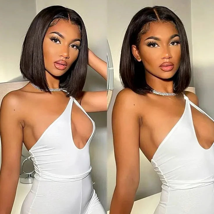 Short Bob Wig 13x6 HD Lace Frontal Human Hair Glueless Mareeyama Moments.