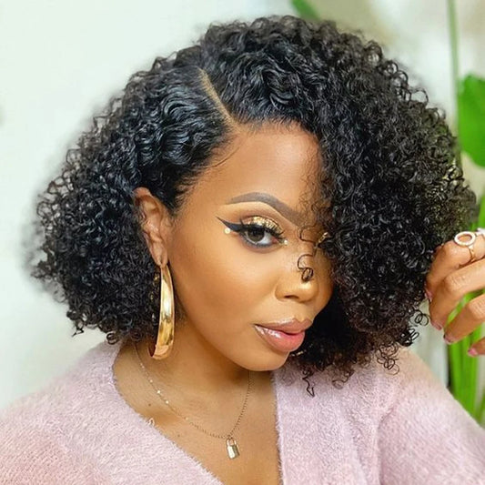 Kinky Curly Bob Wig Lace Frontal Hair Wigs 100% Brazilian Glueless Mareeyama Moments.