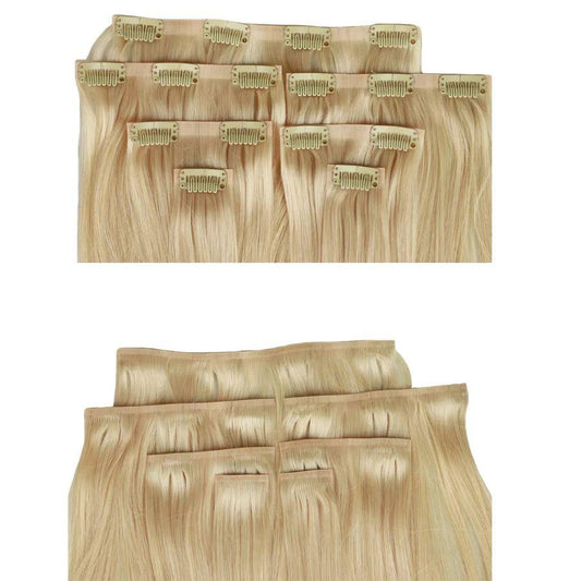 613# Blonde Seamless Clip Ins Hair Extensions Straight