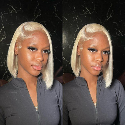 613 Blonde HD Lace Frontal Wig – 13x4 Bob, 10", 180% Density - MareeYama