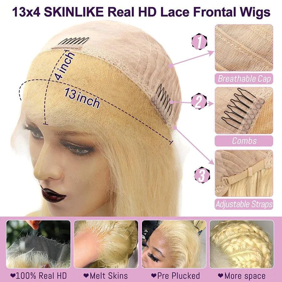 613 Blonde HD Lace Frontal Wig – 13x4 Bob, 10", 180% Density - MareeYama