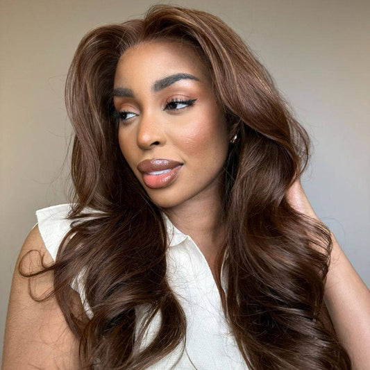 Chestnut Brown Color 13x6 Skinlike Real HD Lace Front Wigs