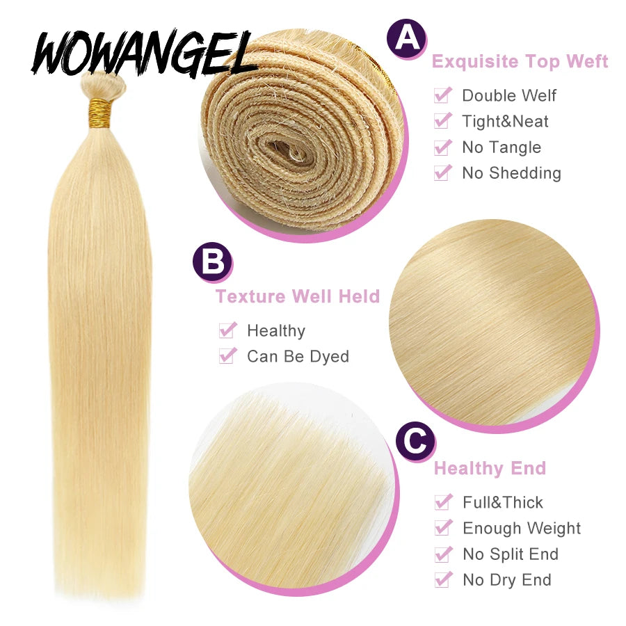 3/4 613 Honey Blonde Color Hair Extension Brazilian Hair Weave Bundles Mareeyama Moments.