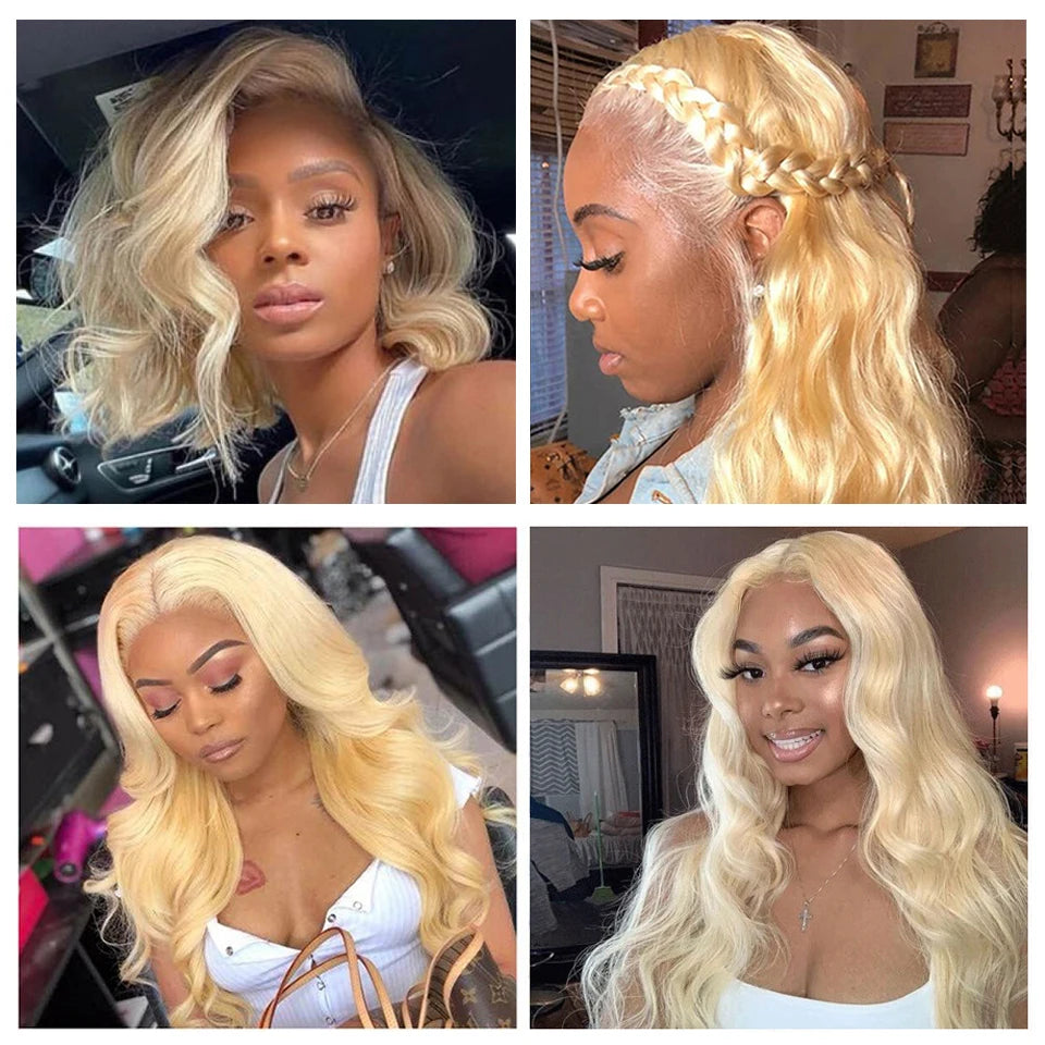 3/4 613 Blonde Human Hair Double Weft Weave Bundles 10A 26 28 30inch Mareeyama Moments.