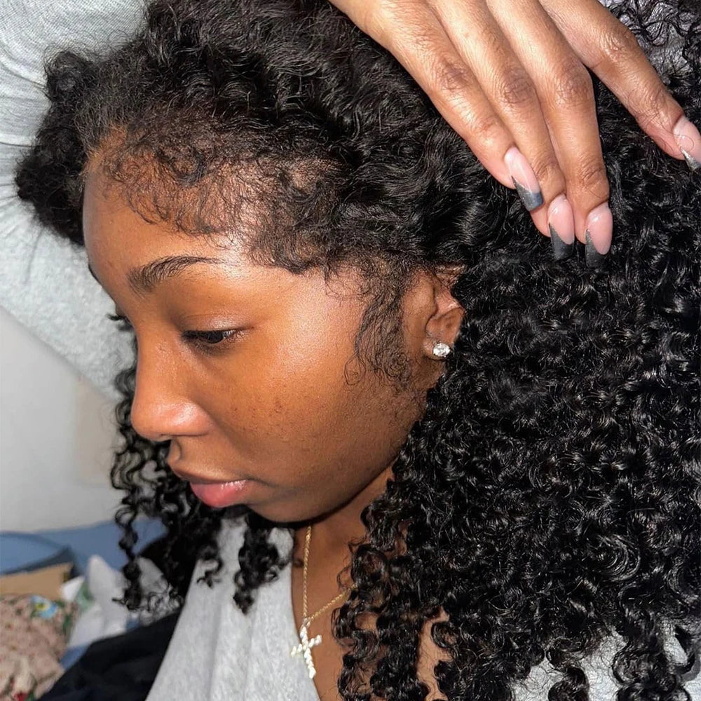 Short Bob Kinky Curly Human Hair Frontal Wig Mareeyama Moments.