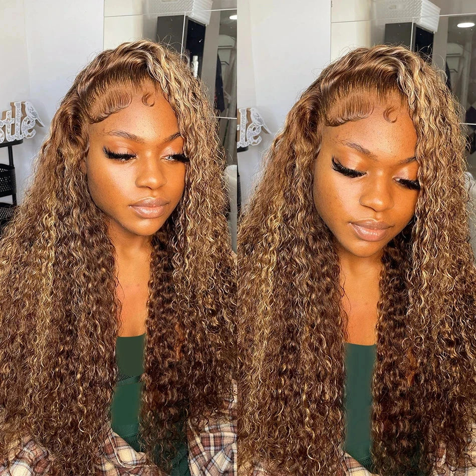 13x6 Hd Lace Highlight Wig Human Hair Wigs For Women Curly Colored Honey Blonde Brazilian Water Wave 13x4 Deep Wave Frontal Wig Mareeyama Moments.